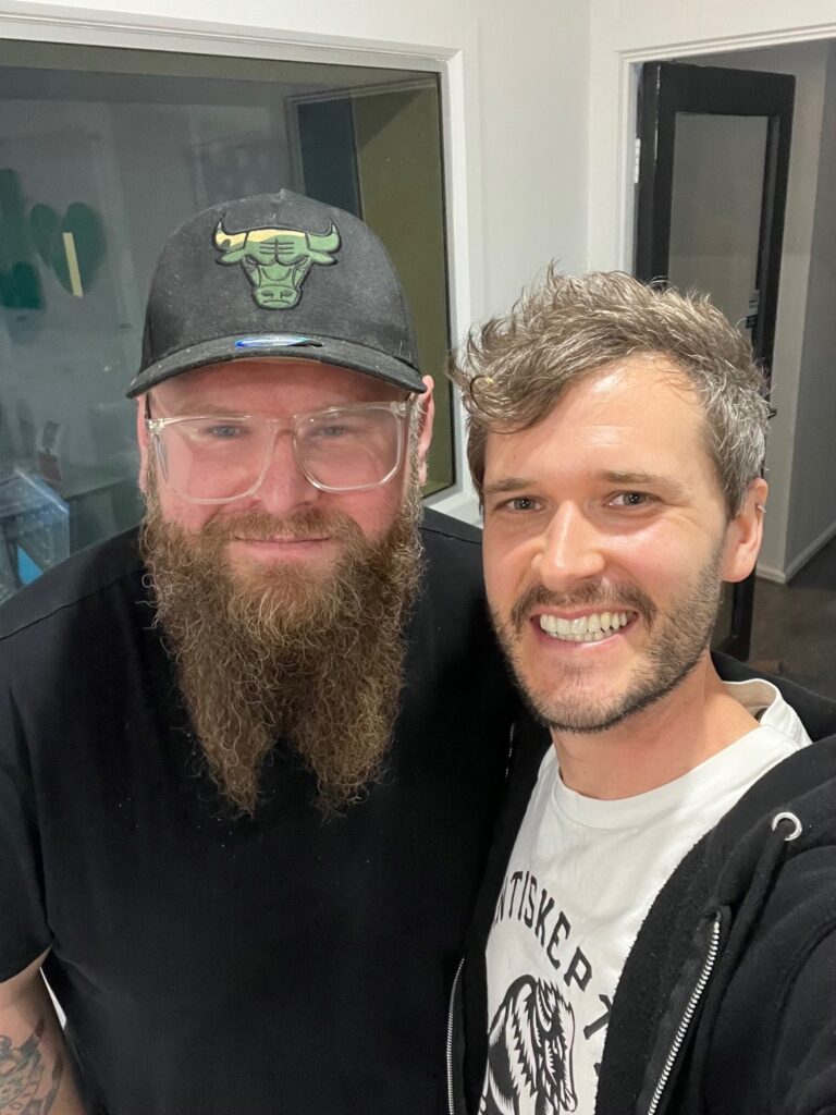 Photo of two men in the podcast